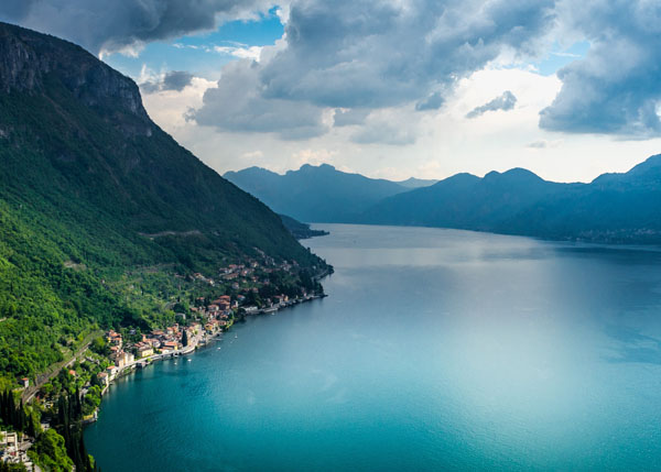 Lakes in north Italy incoming italy